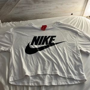 White Nike crop top